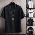 Men's T Shirt Loose Short Sleeve Casual Daily Wear Splicing Texture M-3XL