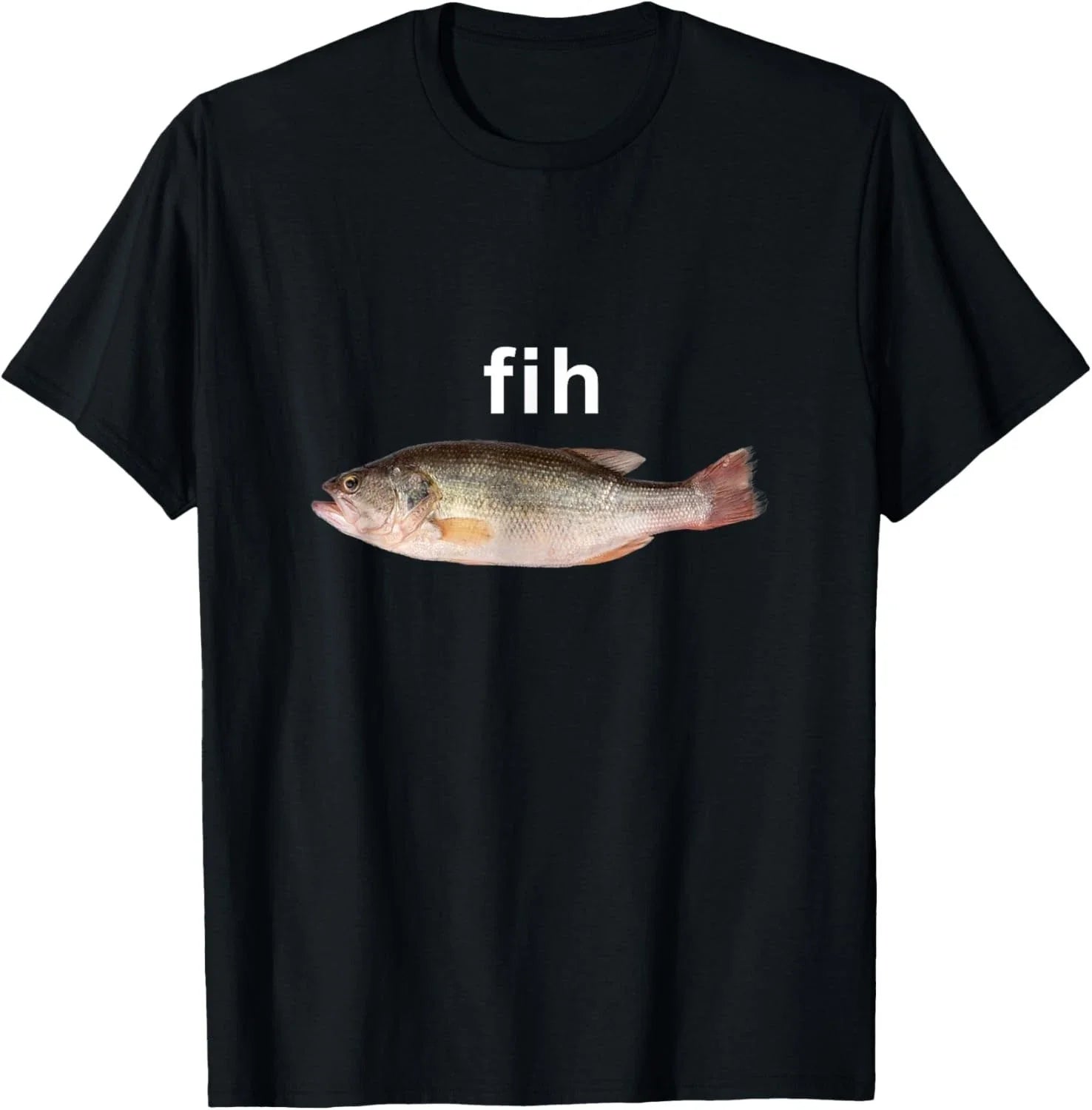 “Fih” Funny Misspelled Fish Meme, Simple Humor T-Shirt unisex T-Shirt