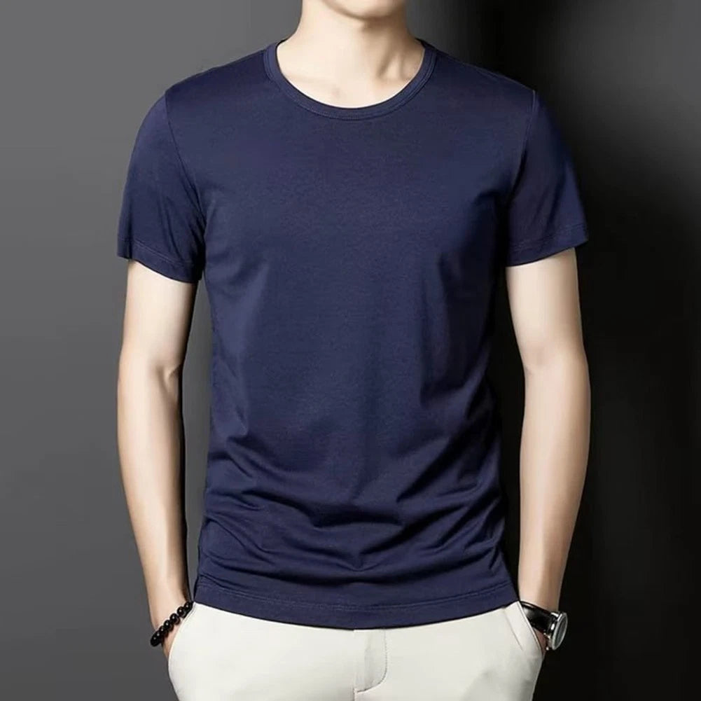 Men's Trendy Short Sleeve Pullover Tee in Various Colors Ideal for Everyday Use