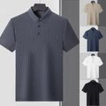 Men's Short Sleeve Lapel Top Ice Silk Feel Fabric for Daily and Vacation Wear