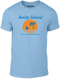Amity Island Men's T-Shirt - Jaws Shark Retro Film TV Joke gift 80's funny