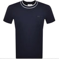 LACOSTE PIQUE COTTON TIPPED T-SHIRT NAVY BLUE SIZE (8) 3XL RRP £70 BNWT