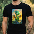 Mens Dragon Cartoon Theme Cotton T-Shirt Size XS to 5XL