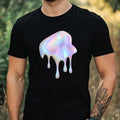 Mens Cute Holographic Drop Motif Cotton T-Shirt Size XS to 5XL