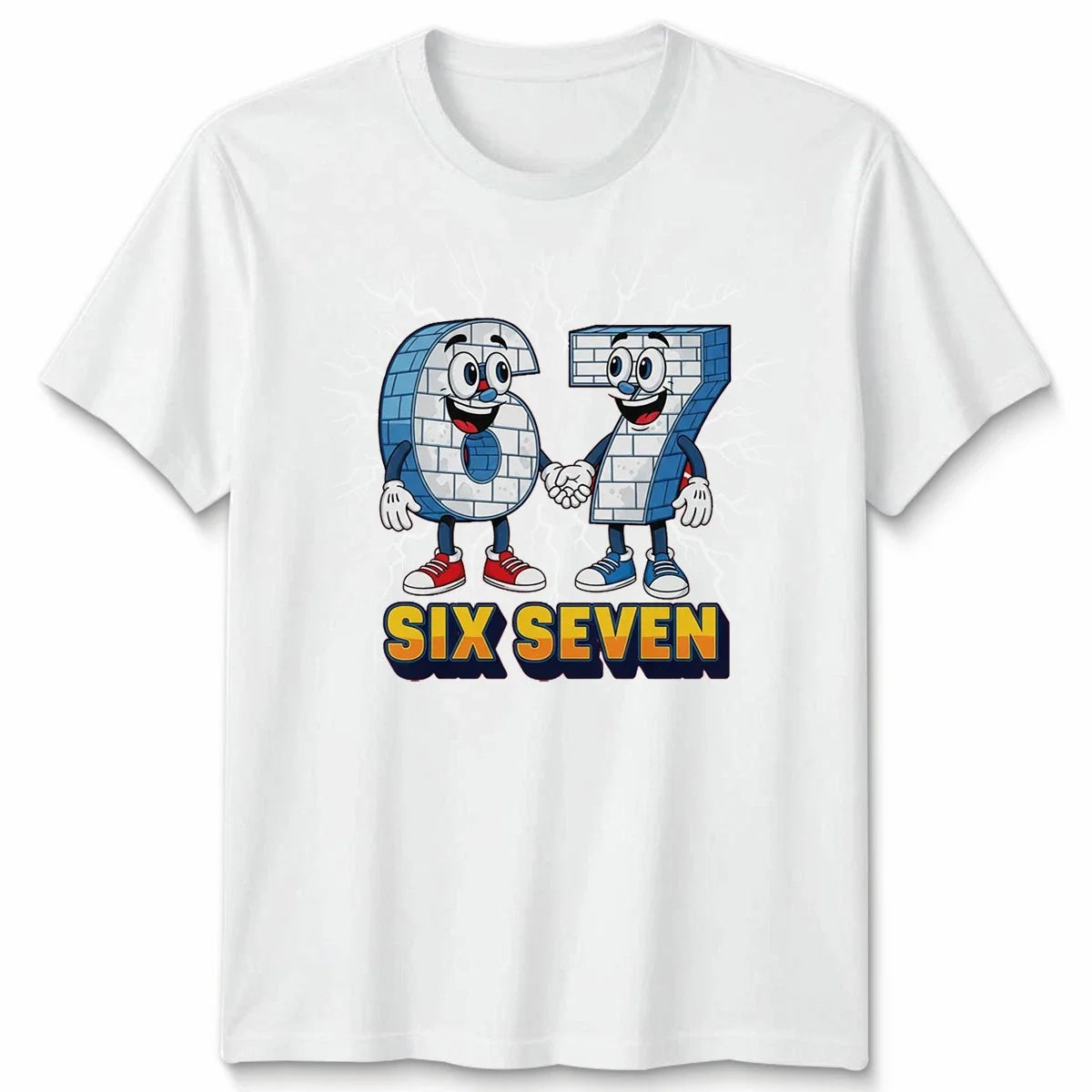 Six Seven 67 Unisex T Shirt Funny Cartoon Numbers Meme Xmas Joke Graphic Tee