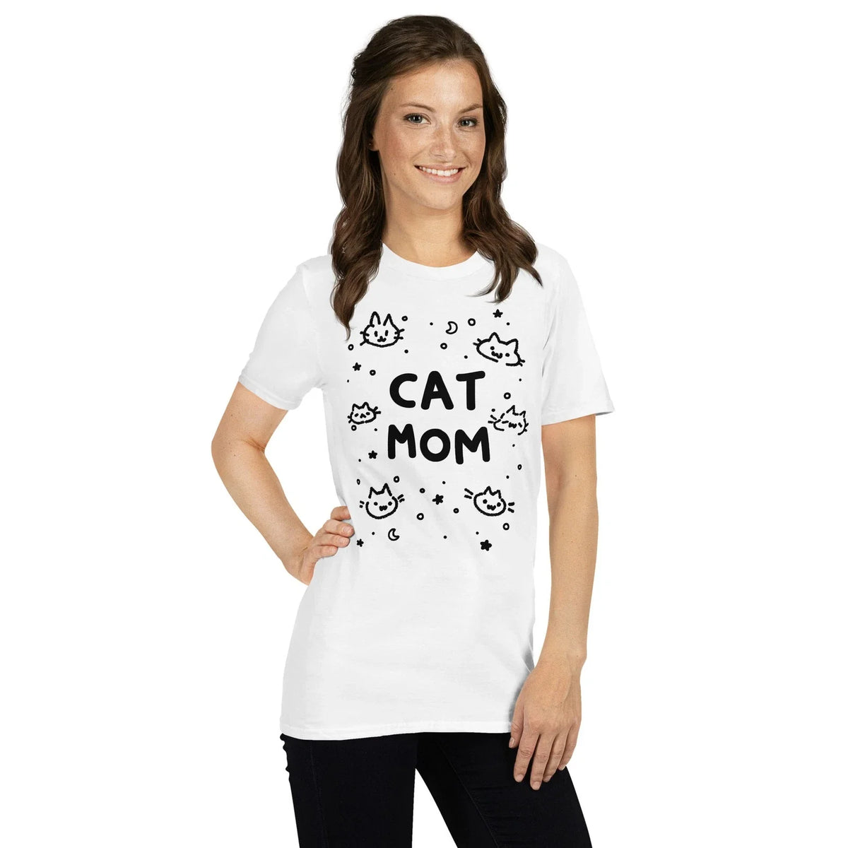 Unisex T-Shirt Cat Mom | Minimalist Cat Graphic Shirt |