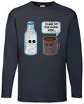 Dark Side Coffee Long Sleeve T-Shirt Star Caffeine Wars Milk Computer Scientist