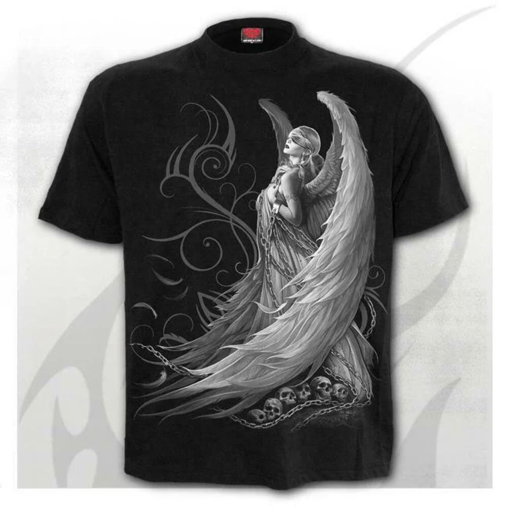 Spiral Direct Captive Spirit Mens T-Shirt Heavy Metal Gothic Tattoo Biker Angel