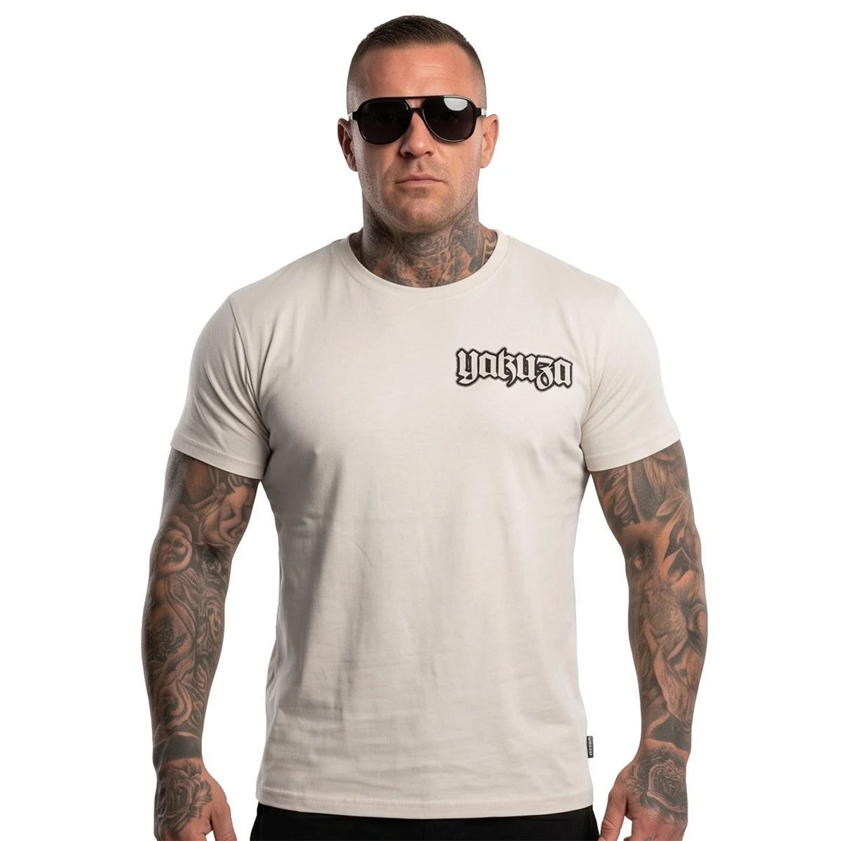 New Yakuza Men's Blacks Regular Basic T-Shirt - Snow White
