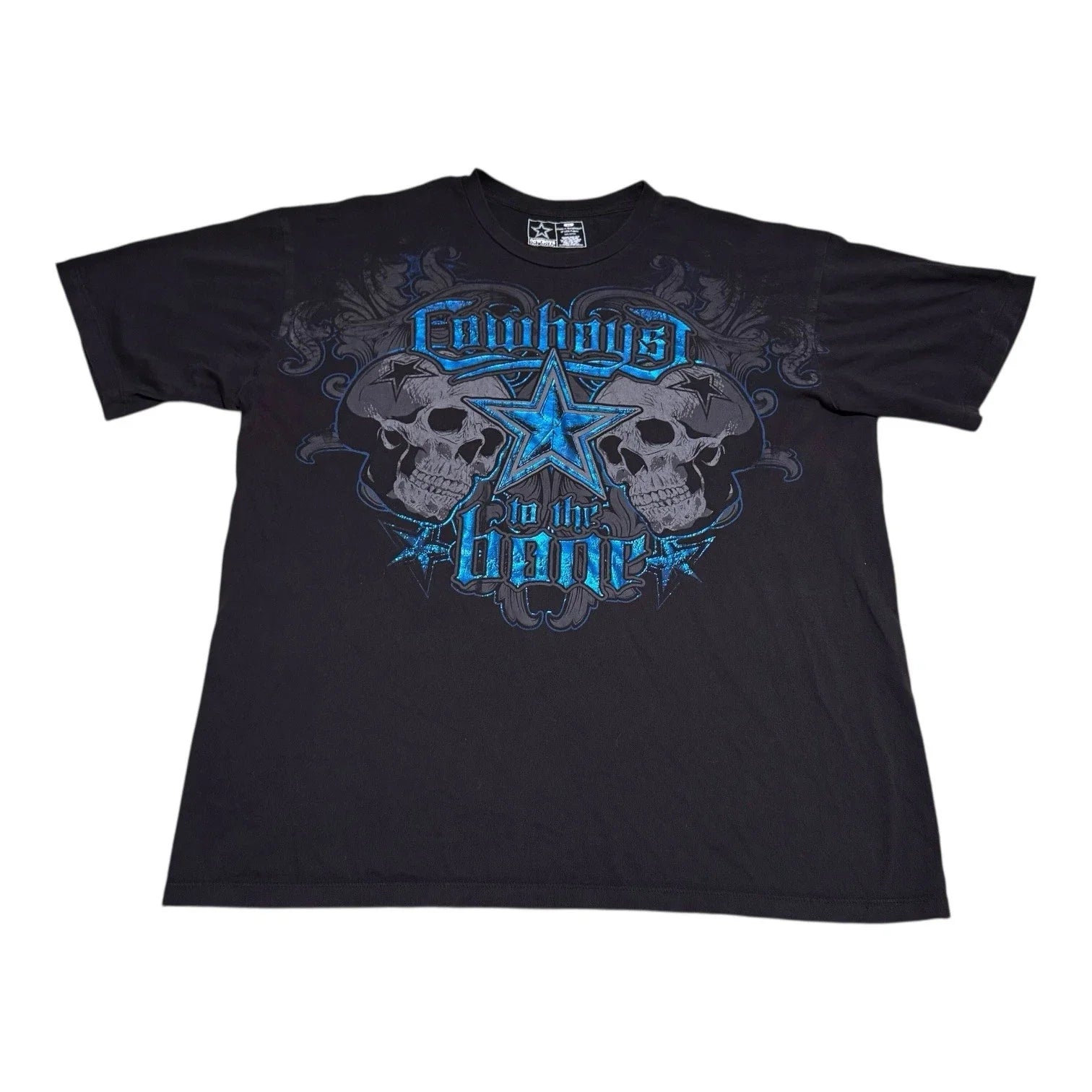 Team Apparel Dallas Cowboys Y2K Skull Affliction Style Shirt Adult XL