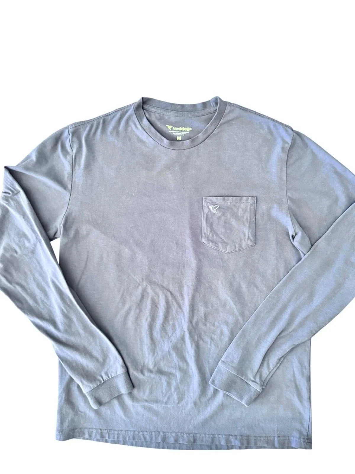 Birddogs Long Sleeve Pocket T-Shirt Men's Medium Blue Casual Soft Crewneck