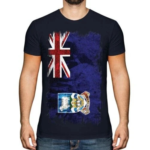 FALKLAND ISLANDS GRUNGE FLAG MENS T-SHIRT TEE TOP ISLAS MALVINAS SHIRT FOOTBALL