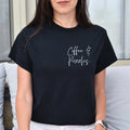 Coffee and puzzles pocket Unisex T-shirt Puzzles lover tee Black Navy Dark Heath