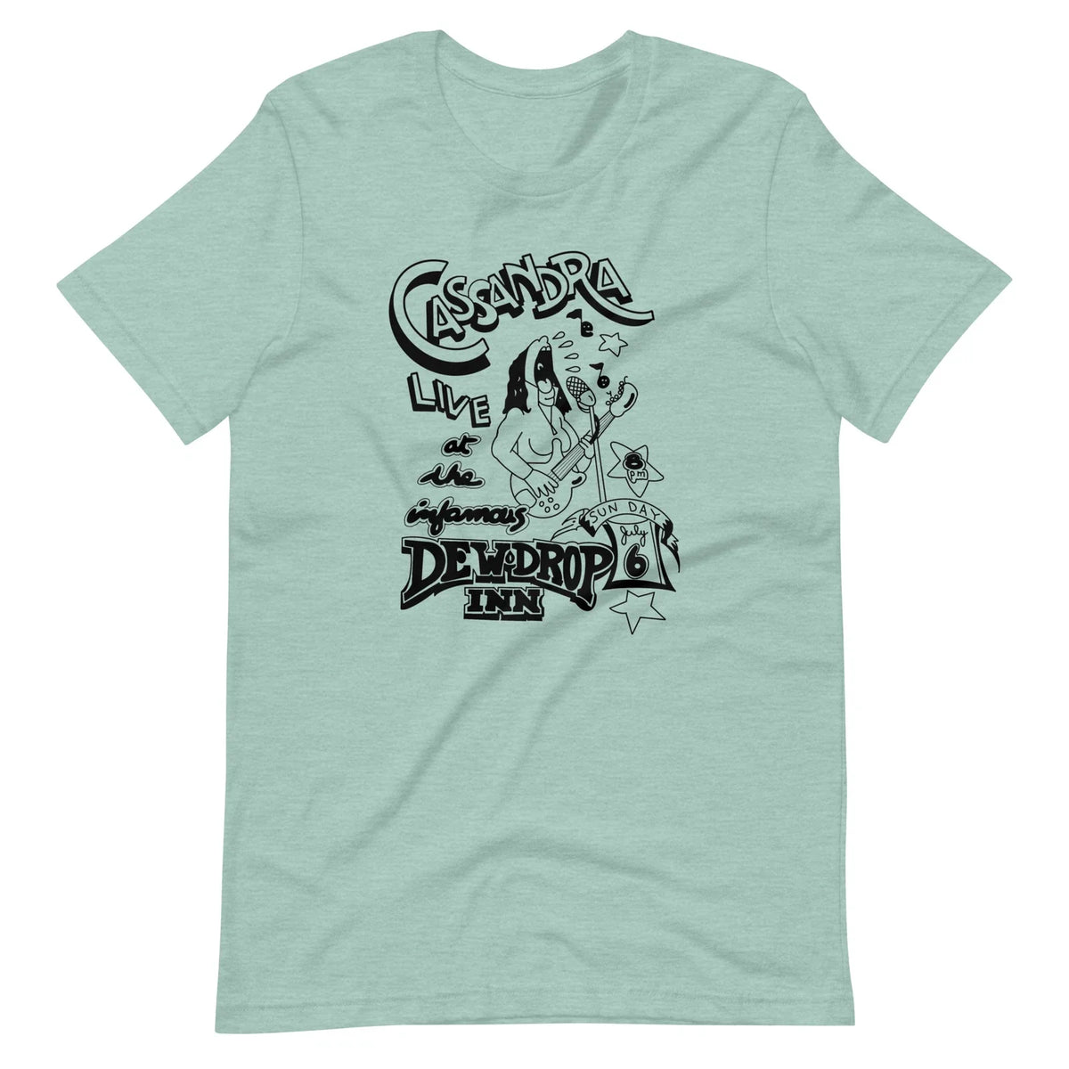 Cassandra Live at the Dew Drop Inn Unisex T-shirt One Crazy Summer 80s Movie
