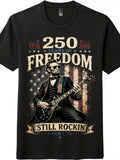 Patriotic Rock Guitar T-Shirt 250th Anniversary 4th of July American Flag Tee