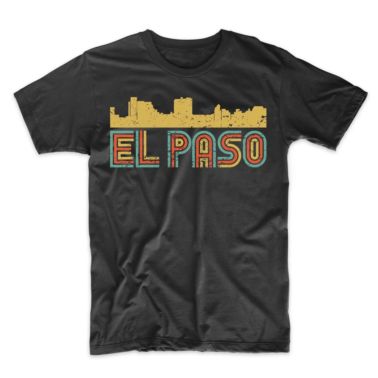 Men's El Paso Shirt - Retro Vintage Style El Paso Texas Skyline T-Shirt