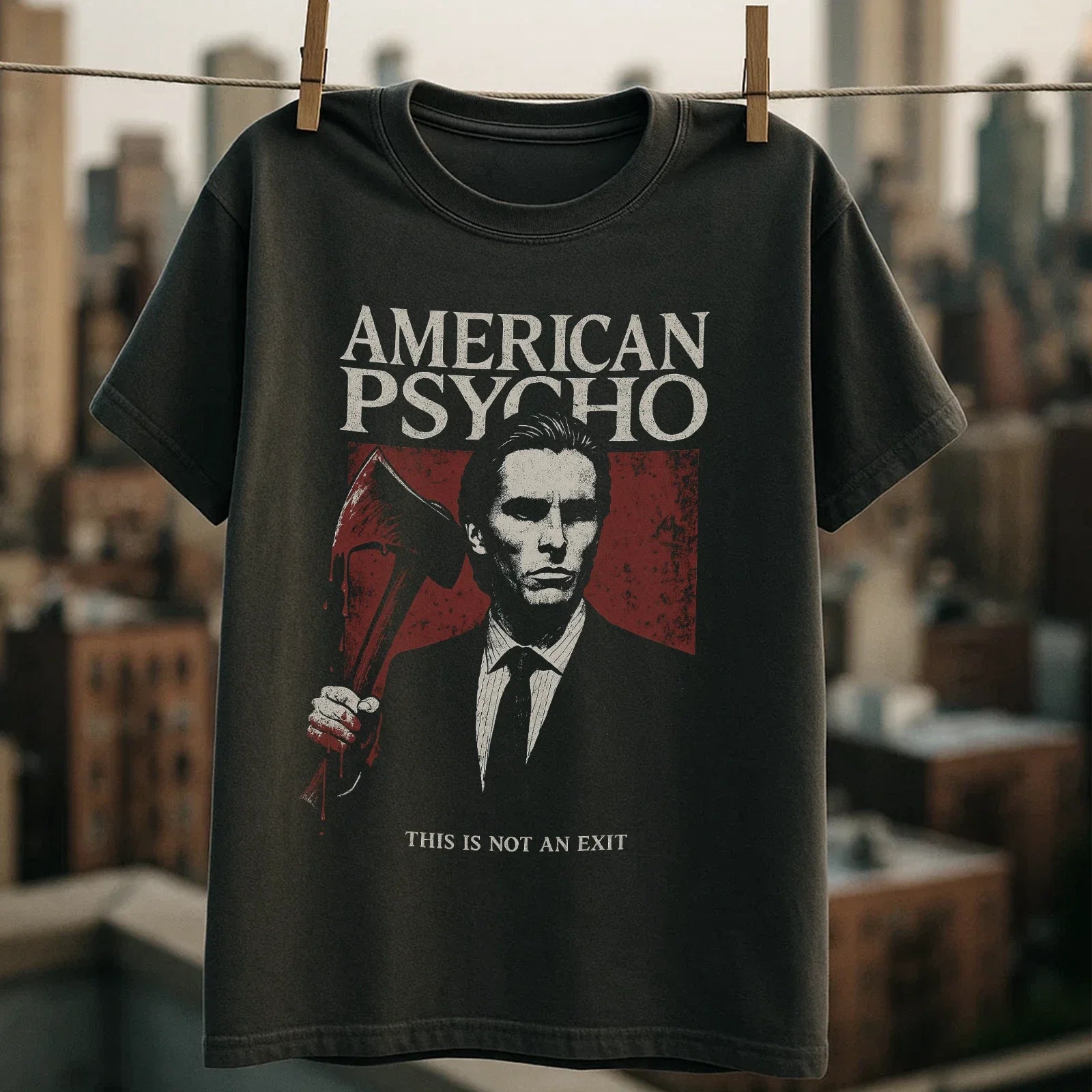 American Psycho T-Shirt Patrick Bateman Horror Movie Tee Halloween Unisex