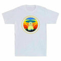 Fueled By Coffee Driven By Aliens Funny Alien UFO Space Design Men's Tee