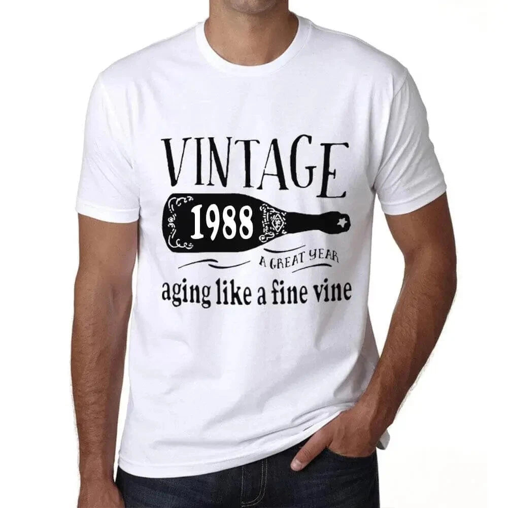 Men's Graphic T-Shirt Aging Like A Fine Wine 1988 36th Birthday Anniversary 36