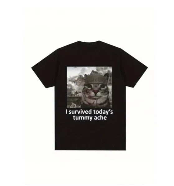 Funny Cat Meme T-Shirt Funny Cat Meme Cotton Streetwear