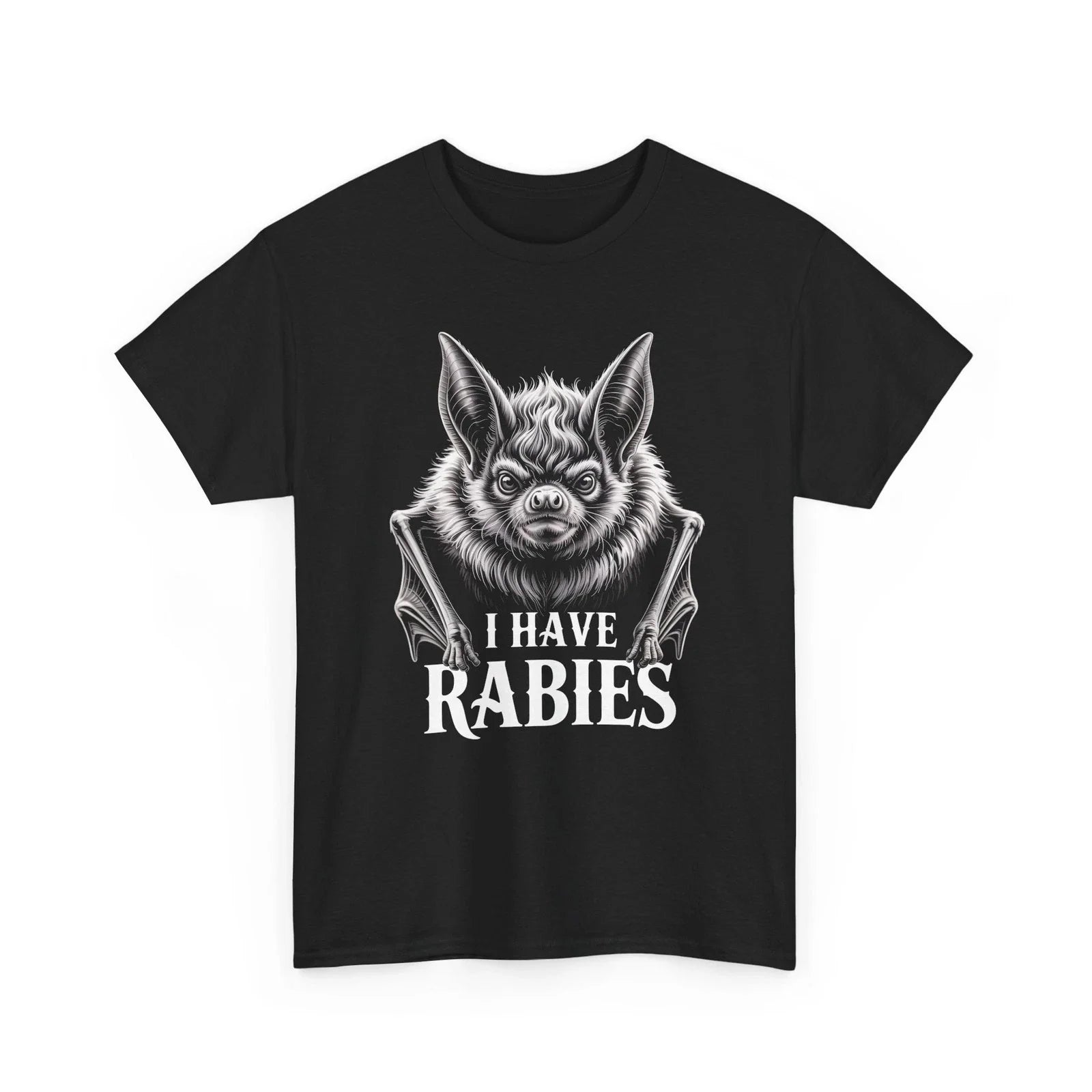 I Have Rabies Shirt Funny Sarcastic Bat Graphic Gothic Horror Halloween Gift Tee