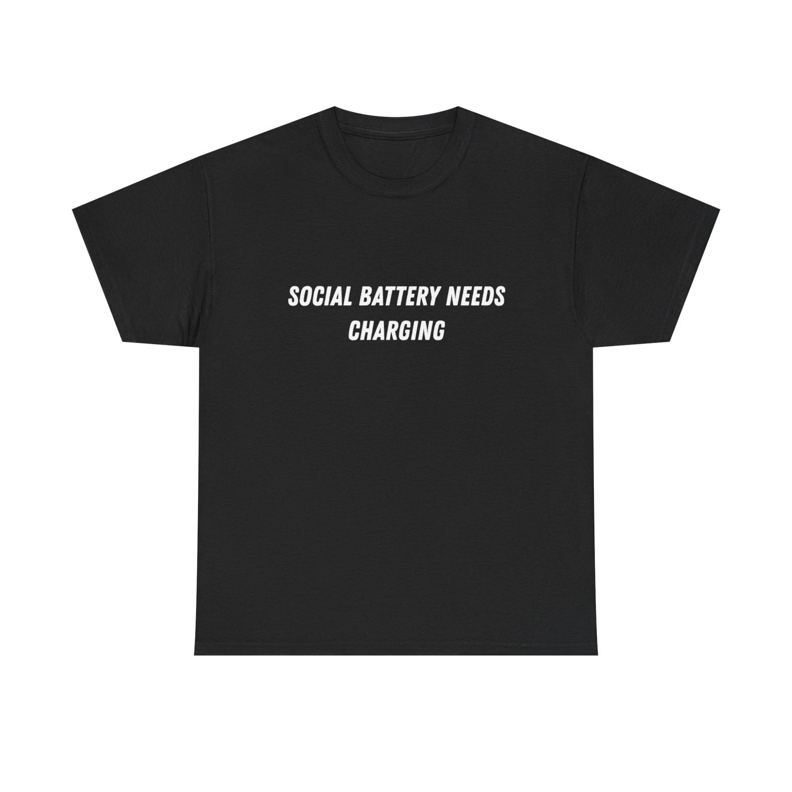 Social Battery Needs Charging Tee | Introvert Humor, Minimal Text Shirt