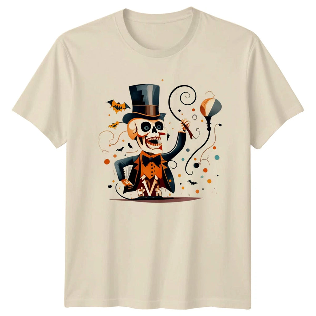 Stylish Skeleton Ringmaster T-Shirt Halloween Gift For Him And Her