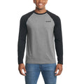 Hurley Men's Raglan Embroidered Logo Long Sleeve Tee T-Shirt Large