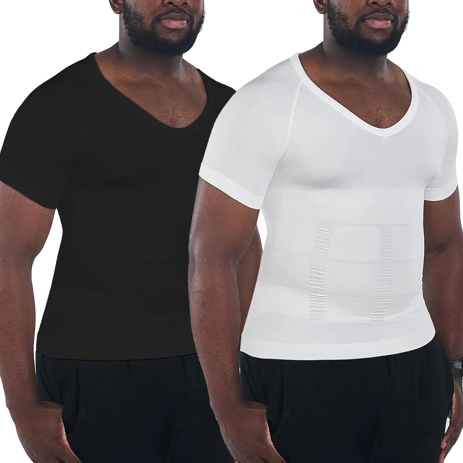 Men's Gynecomastia Undershirt V-Neck Chest Compression Shirts Slim Body Shaper