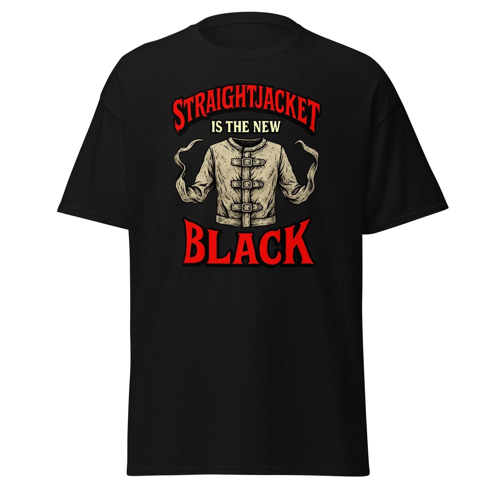 Straightjacket Is the New Black T-Shirt Horror Graphic Tee Gothic Alternative