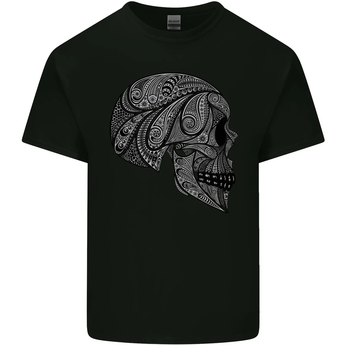 Mandala Skull Gothic Biker Motorbike Mens Light Cotton T-Shirt
