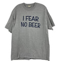 Vintage Lee Fear No Beer Shirt Gray Ringspun Short Sleeve Cotton Blend Mens XL