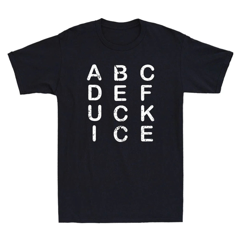 Abcdefuckice Funny Ice Sarcastic Saying Quote Vintage Men's Short Sleeve T-Shirt