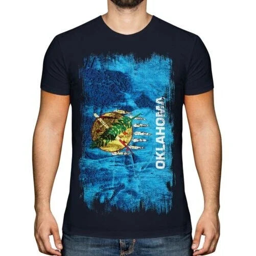 Oklahoma Zustand Grunge Flagge Herren T-Shirt Oklahoman Hemd Jersey Geschenk