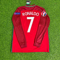 Cristiano Ronaldo #7 Portugal 2016 Home Retro Jersey Long Sleeve