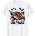US Flag and Stars 250 Years 1776-2026 250th Birthday Unisex T-Shirt