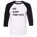 Custom Eat Sleep Shirt Personalized Baseball Raglan Tee