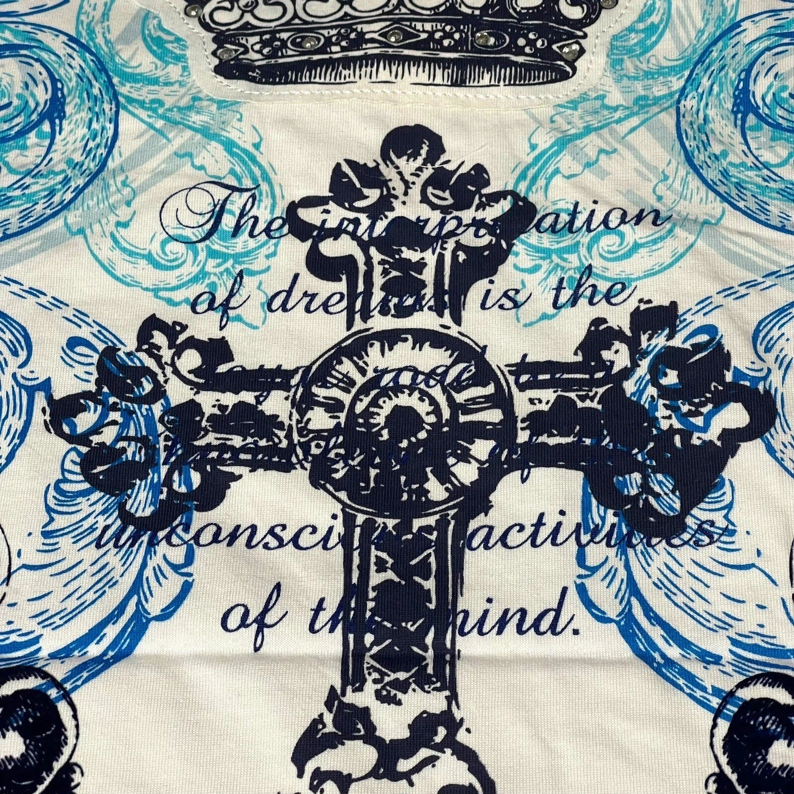 NWT Y2K Ablanche White 2XL 100% Cotton Embroidered ROYAL POWER Cross And Crown