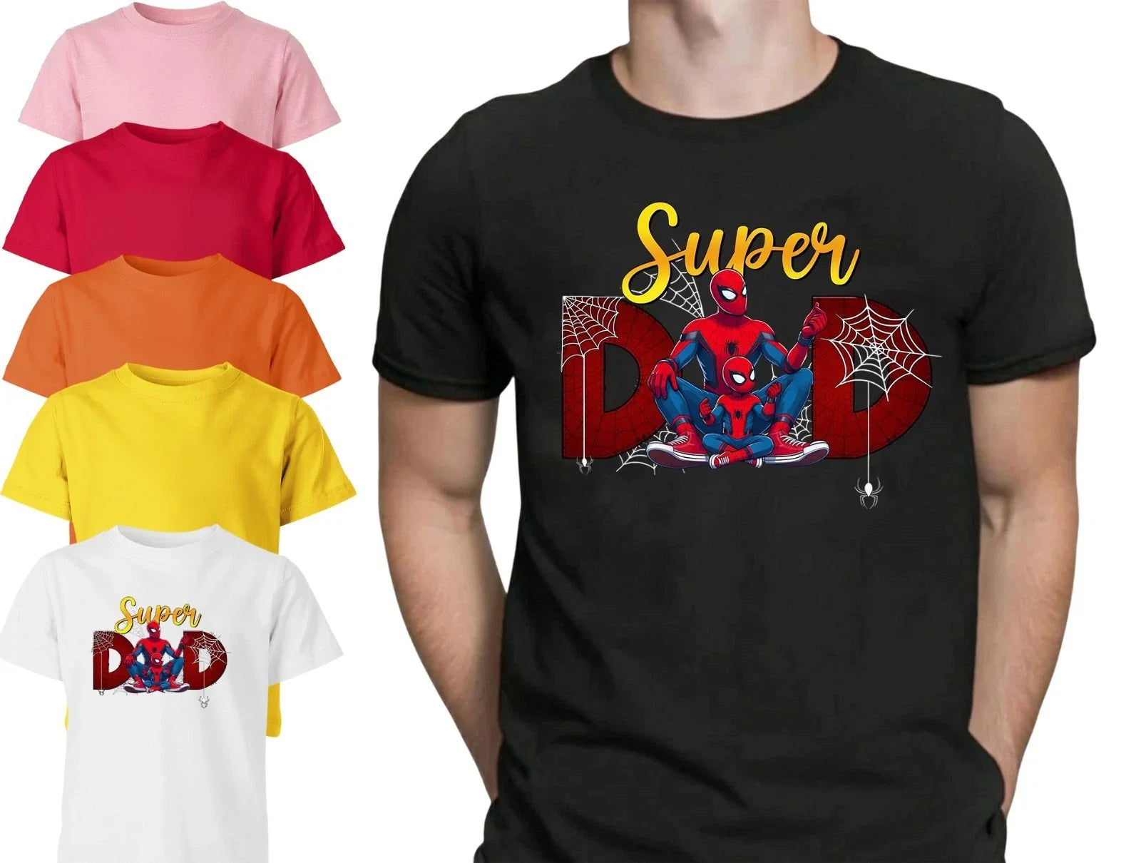 Superhero Super Daddy Fathers Day Daddy Mens T Shirt Funny Gift Hero Dad Tee