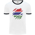 Torn Gambia Flag Gambian Day Football Mens Ringer T-Shirt