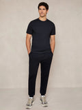 REISS Mens Blue Premium Interlock Modern Fit Crew Neck  Bradley T-Shirt Tee Sz L