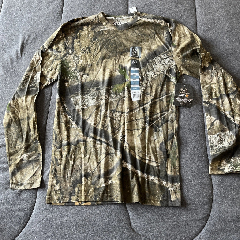 REALTREE APX SCENT CONTROL HUNTING CAMO LONG  SLEEVE MEN'S T-SHIRT (SIZE - S)