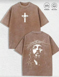 Vintage Jesus Crown of Thorns Graphic T Shirt Gothic Streetwear Cotton Tee