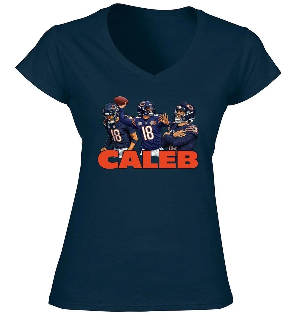 Caleb Williams Collage Bears LADIES V-Neck Shirt T-Shirt
