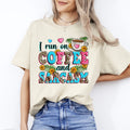 I run on coffee and sarcasm T-Shirt sarcastic coffee hearts flowers Unisex Tee S