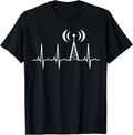 HAM Radio Gifts for Dad Ham Radio Operator Heartbeat Gift Unisex T-Shirt