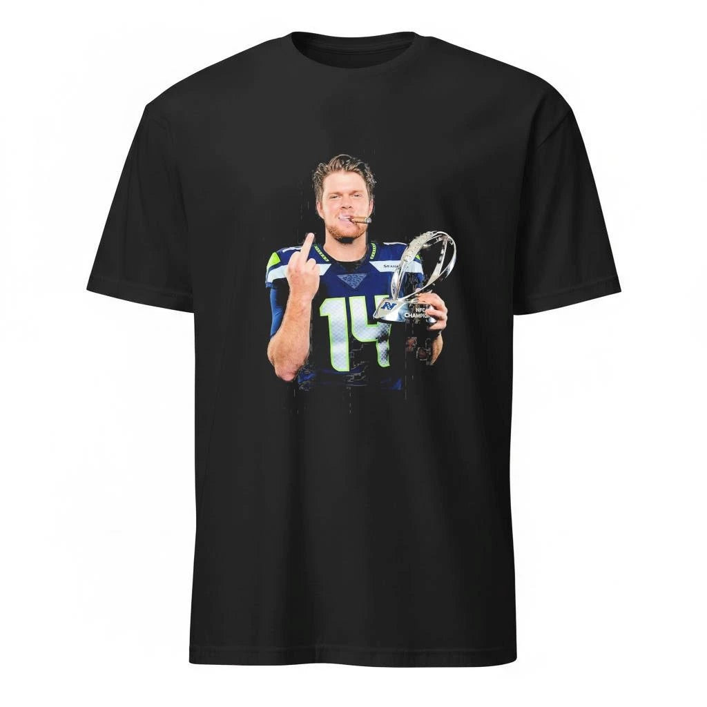 Sam Darnold Middle Finger Cup NFC Champions And Smoking Shirt