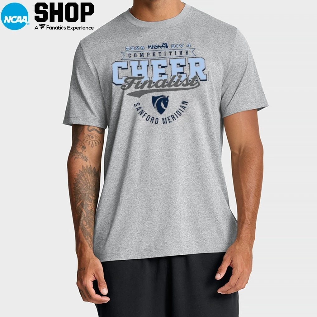 Sanford Meridian Mustangs 2026 MHSAA DIV 4 Competitive Cheer Finalist T-Shirt