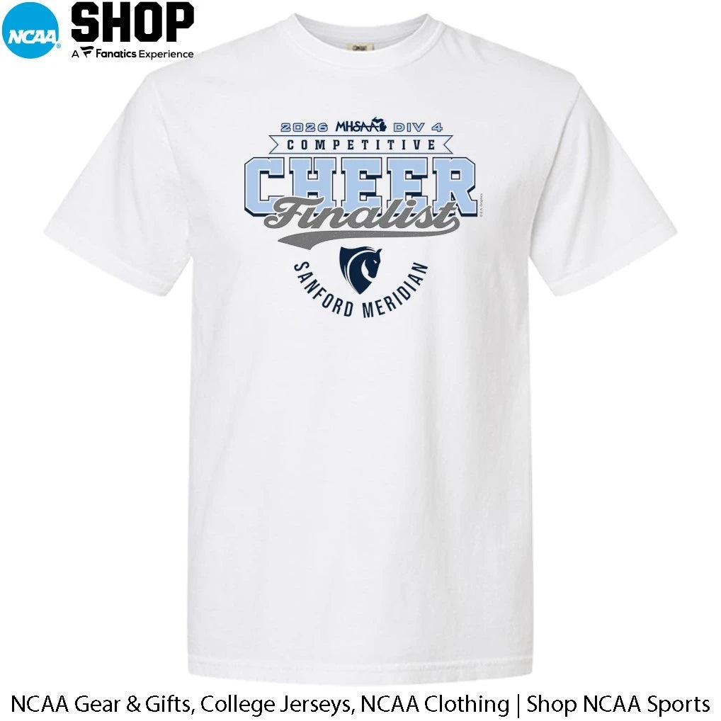 Sanford Meridian Mustangs 2026 MHSAA DIV 4 Competitive Cheer Finalist T-Shirt