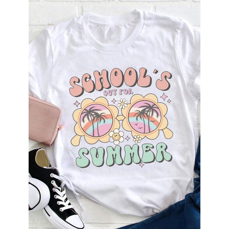 schools out for summer teacher t shirt , Loose, Women's casual round neck T-shirt Hoodie, Sweatshirt | HypeDripTees.com